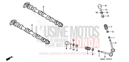 ARBRE A CAMES/SOUPAPE CBF600SA4 de 2004